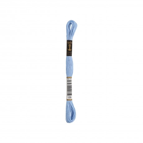Meada de linha de bordar Anchor Stranded Cotton, filosele cor 129 azul